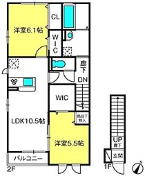 シャイン・カワナベ 2LDKの間取図画像