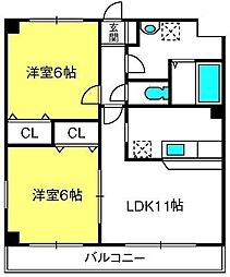 カサ・プリマヴェラ 2LDKの間取図画像