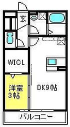 ヴィーブル浦和 1LDKの間取図画像