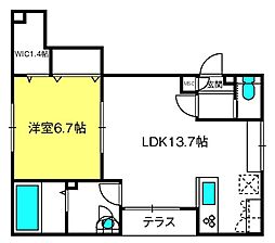 170HAUSS 1LDKの間取図画像