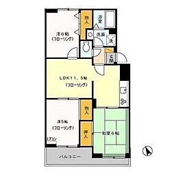 ヴァンベール神山2 3LDKの間取図画像