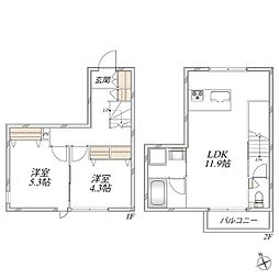 シャトーエミネンス 2LDKの間取図画像