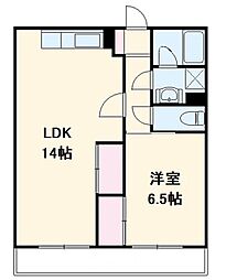 リーベンスハイム大宮 1LDKの間取図画像