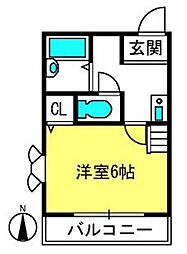 アドメゾン日進 1Kの間取図画像