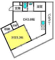 大宮K.S.A.ビル 1DKの間取図画像