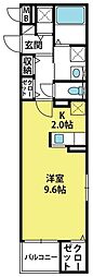 ラ・ヴィ・クレール 1Kの間取図画像