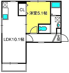 フォルムINK与野 1LDKの間取図画像