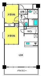 ラフィーネ大宮 2LDKの間取図画像