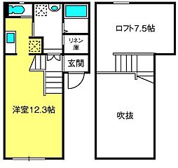 メゾンDOUZE 1Kの間取図画像