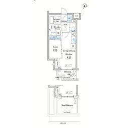 デュオフラッツ大宮 1LDKの間取図画像
