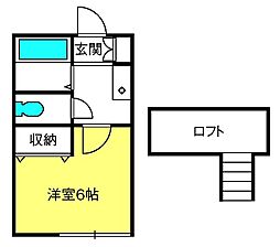 トキワハイツ 1Kの間取図画像