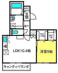 ソリーダ 1LDKの間取図画像