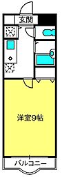 ディアコート参番館 1Kの間取図画像