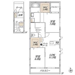 AVENIR 2LDKの間取図画像
