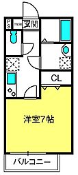 ジーメゾン埼玉本郷町プリミア 1Kの間取図画像