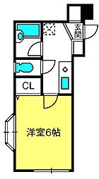 サニーフラットP2 1Kの間取図画像