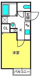 エリシウム大宮 1Kの間取図画像
