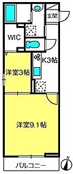 クレール西大宮 2Kの間取図画像