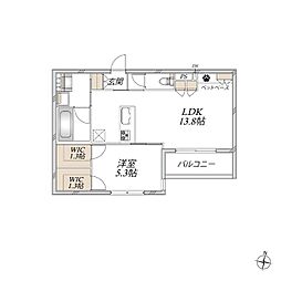 (仮称)新座市大和田メゾン 1LDKの間取図画像