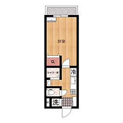 ディアフォーレスト 1Kの間取図画像