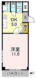 オデッサ流町 1DKの間取図画像