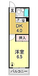 光ハイツ 1DKの間取図画像