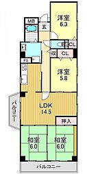 グランドハイツタカノ2 4LDKの間取図画像