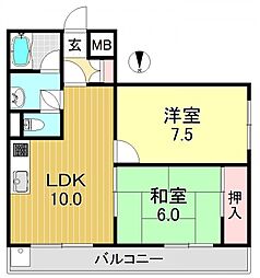 ガーデンコート平野南 2LDKの間取図画像