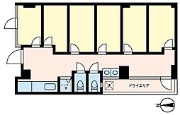コモドスクウェア北新宿 ワンルームの間取り