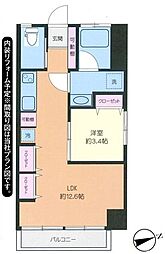 秀和六本木レジデンス 1LDKの間取図画像