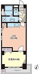 カーサ第二新宿 1LDKの間取図画像