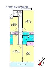 むさし野第11ダイヤモンドマンション 3LDKの間取図画像