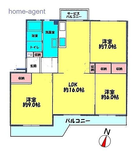 3LDK 間取り