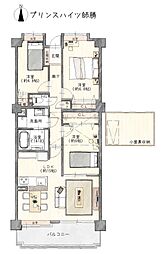 プリンスハイツ師勝 3LDKの間取図画像