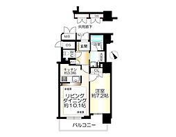 ローレルタワー尼崎 1LDKの間取図画像
