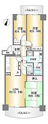 伊丹大野パーク・ホームズ 3LDKの間取図画像