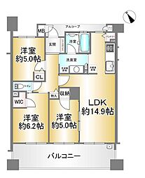 レピア東園田イースト 3LDKの間取図画像
