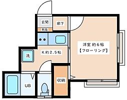 コーポ山嵜 1Kの間取図画像