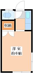 第一加藤荘 ワンルームの間取図画像