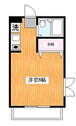コスモス東北沢 ワンルームの間取図画像
