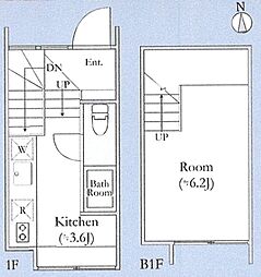 とまり木 1Kの間取図画像
