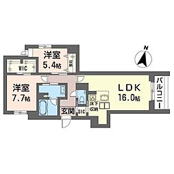 ウエストキャニオン妙蓮寺 2LDKの間取図画像