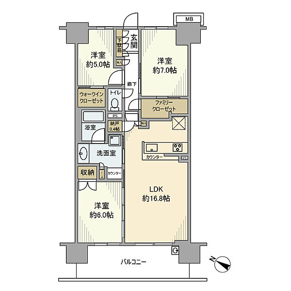 メイツつくば 1307｜茨城県つくば市吾妻1丁目(賃貸マンション3LDK・13階・80.60㎡)の写真 その1