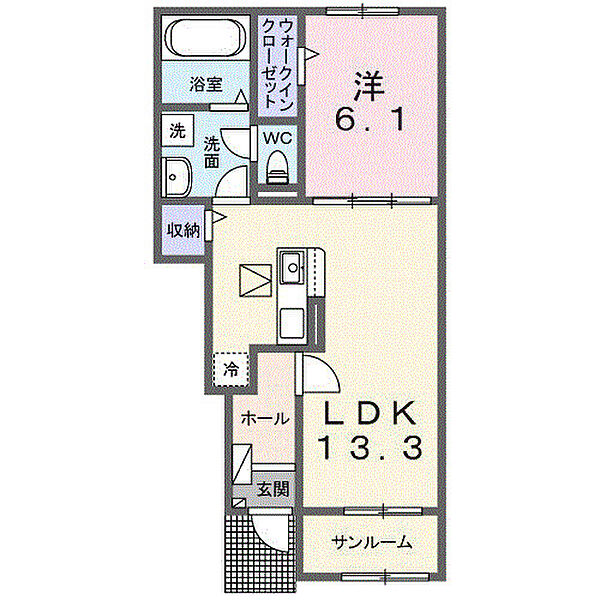 フラン　メゾン　オーブ 103｜茨城県龍ケ崎市若柴町(賃貸アパート1LDK・1階・50.05㎡)の写真 その2