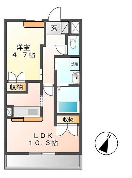 ピアリーヒルズ ｜茨城県つくば市研究学園7丁目(賃貸アパート1LDK・1階・38.25㎡)の写真 その4