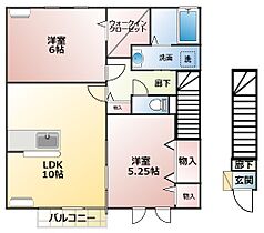 Famille CourtファミールコートII 203 ｜ 茨城県つくば市花園19-2（賃貸アパート2LDK・2階・57.20㎡） その2