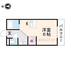 JR湖西線 近江舞子駅 徒歩2分の賃貸アパート 2階1Kの間取り