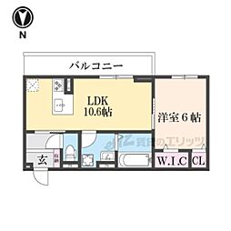 エレガンスビュー 3階1LDKの間取り