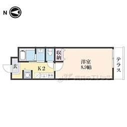 MAISON DOUCE浜大津 1Kの間取図画像