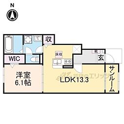 ブレイ バレー 1LDKの間取図画像